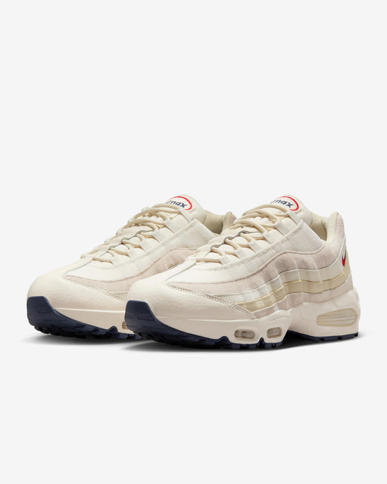 Nike Men's Air Max 95 Og Shoes - Pale Ivory / Light Khaki / Sail / University Red - Just For Sports