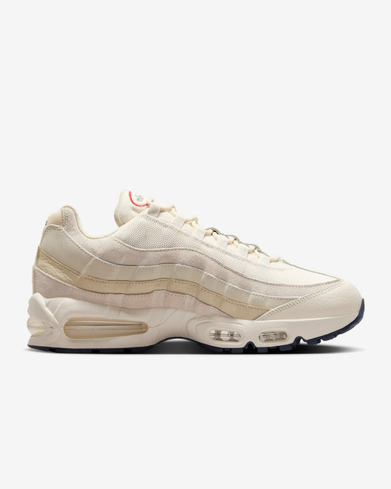 Nike Men's Air Max 95 Og Shoes - Pale Ivory / Light Khaki / Sail / University Red - Just For Sports