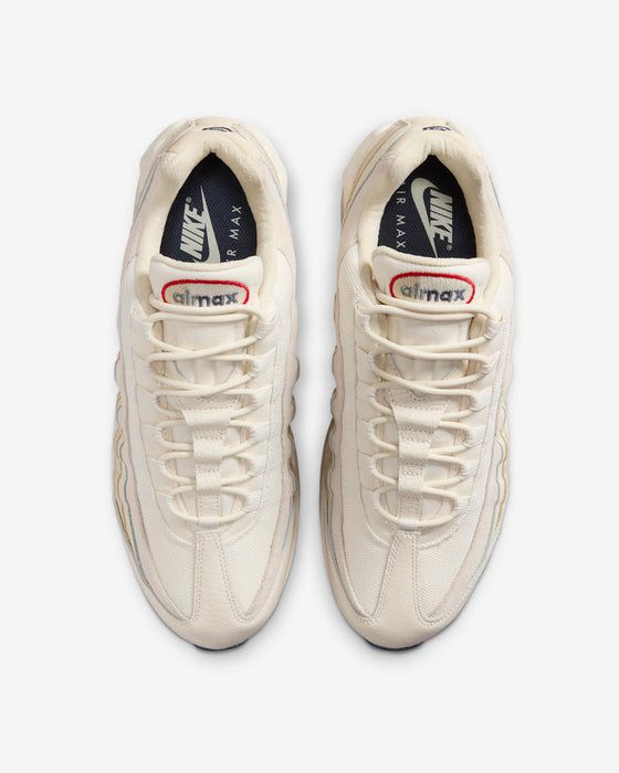 Nike Men's Air Max 95 Og Shoes - Pale Ivory / Light Khaki / Sail / University Red - Just For Sports