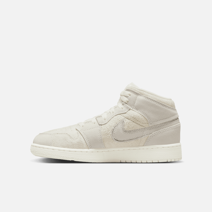 Nike Kids' Air Jordan 1 Mid Se Craft Shoes - Pale Ivory / Sail / Legend Light Brown