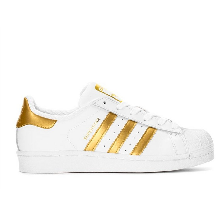 Adidas Kid s Superstar J Shoes White Gold Metallic Just For