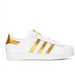 Adidas Kid's Superstar J Shoes - White / Gold Metallic Just For Sports