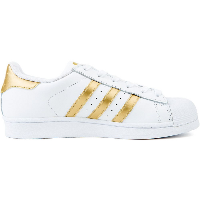 Adidas Kids' Superstar J Shoes - White / Gold Metallic — Just For Adidas Kids' Superstar J Shoes - White / Gold Metallic — Just For