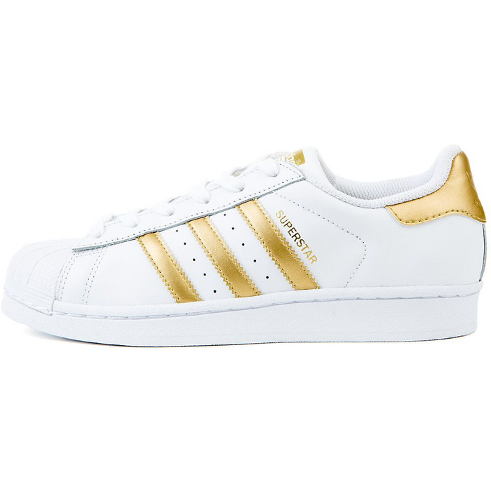 Adidas Kid s Superstar J Shoes White Gold Metallic Just For Sports