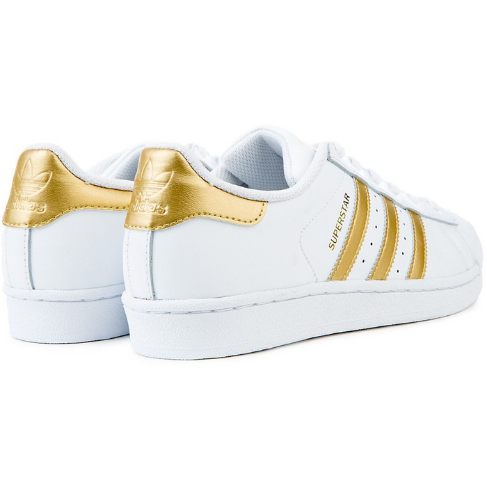 Adidas Kid s Superstar J Shoes White Gold Metallic Just For Sports