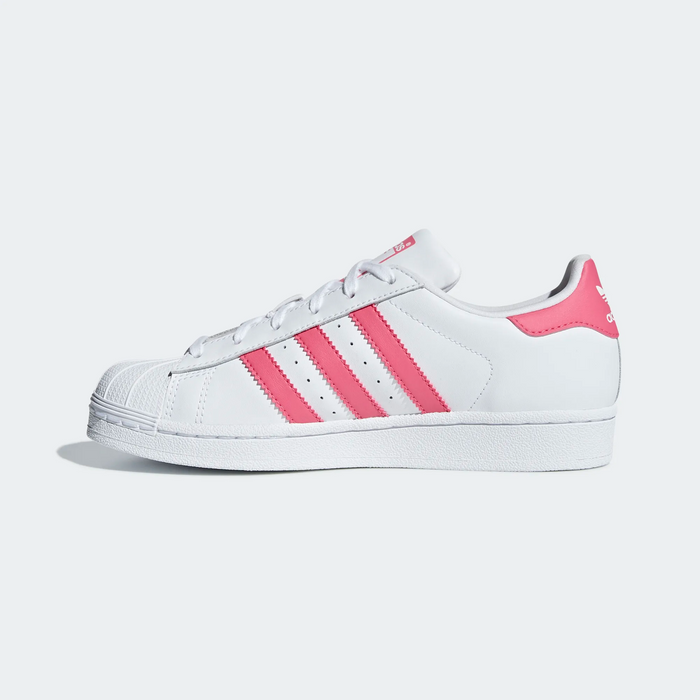Adidas Kid's Superstar Shoes - Cloud White / Real Pink Just For Sports