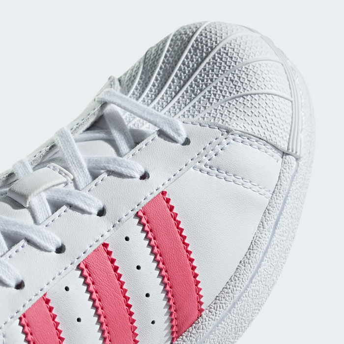 Adidas Kids' Superstar Shoes - Cloud White / Real Pink Adidas Kids' Superstar Shoes - Cloud White / Real Pink