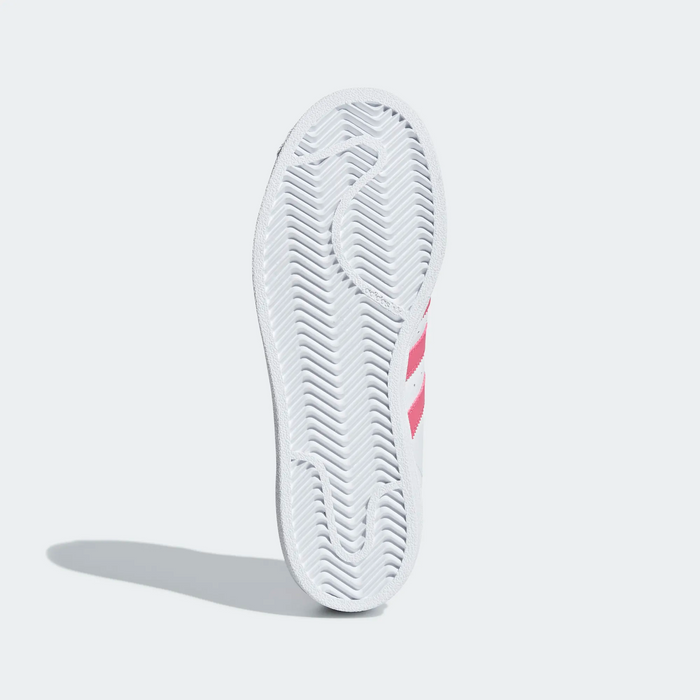 Adidas Kids' Superstar Shoes - Cloud White / Real Pink Just For Sports Adidas Kids' Superstar Shoes - Cloud White / Real Pink Just For Sports