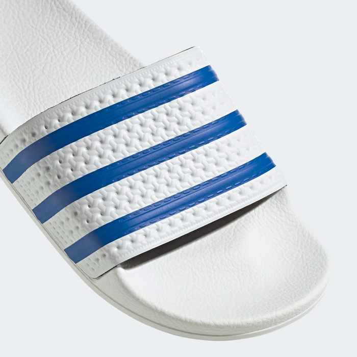 Adidas slides blue and white best sale