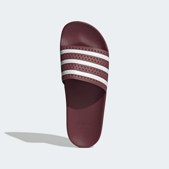 Adidas Men's Adilette Slides - Quiet Crimson / Cloud White Just For Sports