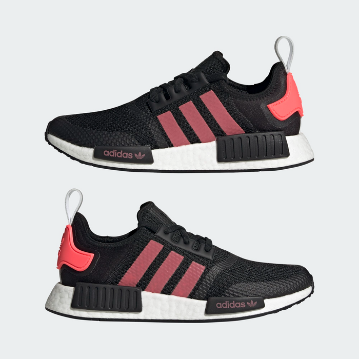 Adidas Men's NMD R1 Shoes - Core Black / Signal Pink / Cloud White Just For Sports