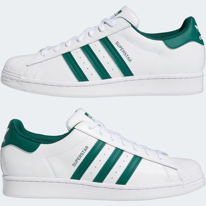 Adidas Men's Superstar Shoes - White / Green — For Sports