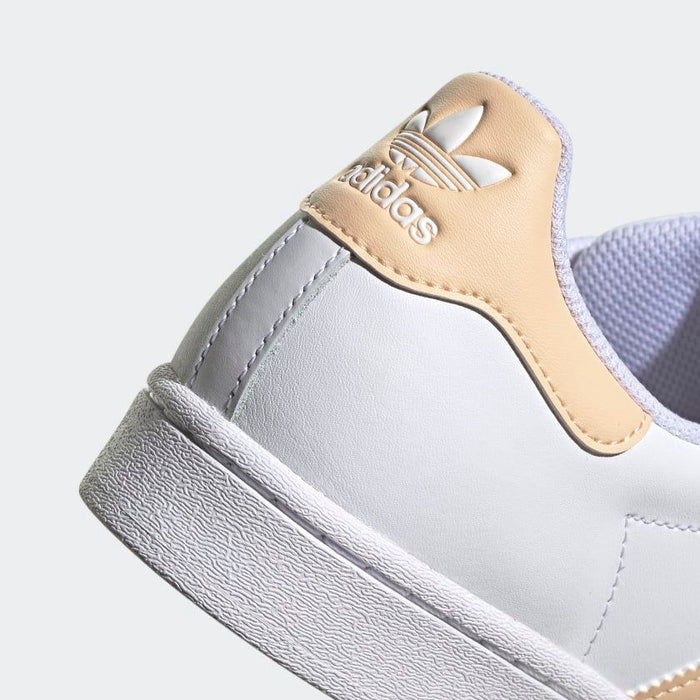 Adidas Men's Superstar Shoes Cloud White Glow Orange Glow