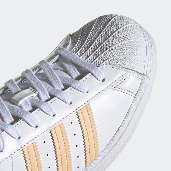 Adidas Men's Superstar Shoes - Cloud White / Glow Orange / Glow Pink Just For Sports