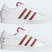 Adidas Men's Superstar Shoes - Cloud White / Quiet Crimson / Gold Foil Just For Sports