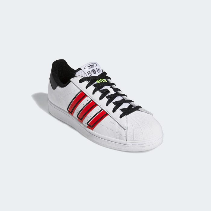 Adidas Men's Superstar Shoes - Cloud White / Vivid Red / Solar Yellow Just For Sports
