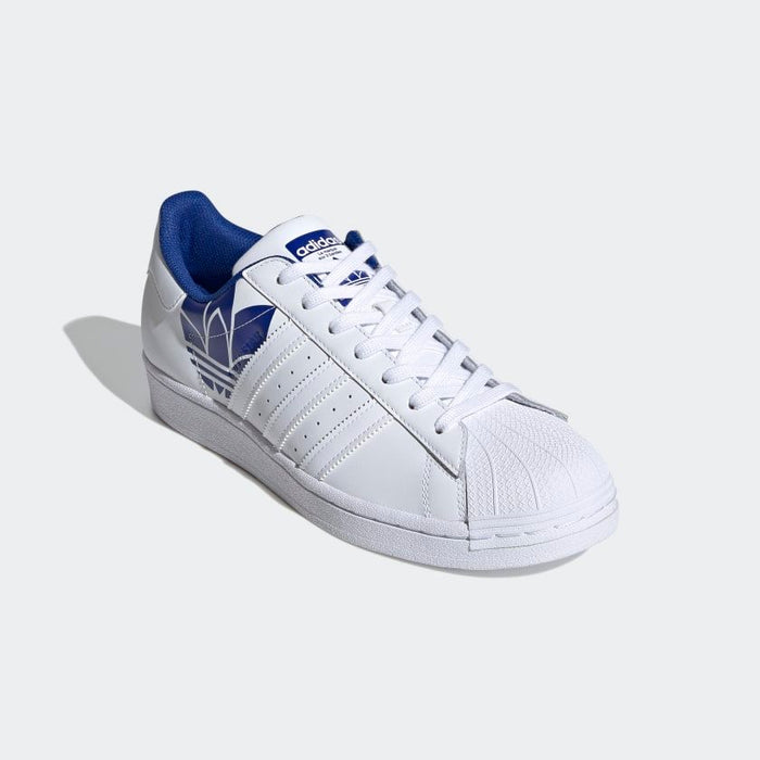 Adidas Men's Superstar Trefoil Shoes - Cloud White / Royal Blue — Just For  Sports