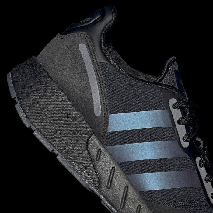 Adidas Men's ZX 1K Boost Shoes - Core Black / Black Blue Metallic Just For Sports