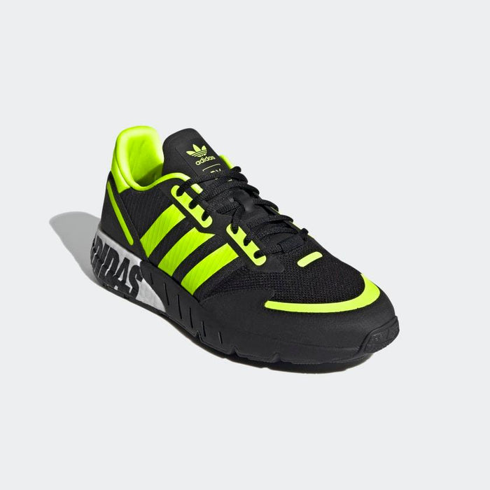Adidas Men's ZX 1K Boost Shoes - Core Black / Solar Yellow / Matte Silver Just For Sports