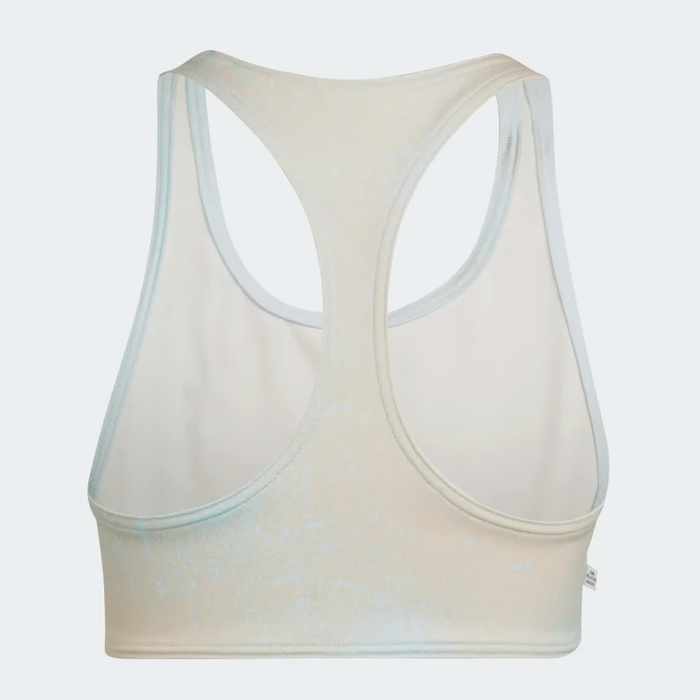 Adidas Women's Allover Print Bra Top - Almost Blue / Hazy Orange — Just For  Sports