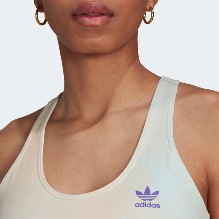 Adidas Women's Allover Print Bra Top - Almost Blue / Hazy Orange Just For Sports