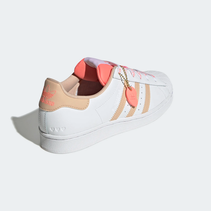 Adidas Women s Superstar Shoes Cloud White Halo Blush Acid Red Just For Sports