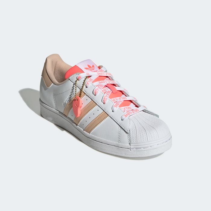 Adidas Women s Superstar Shoes Cloud White Halo Blush Acid Red Just For Sports