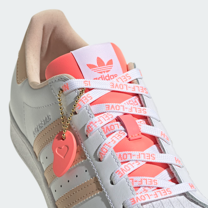 Adidas Women's Superstar Shoes - Cloud White / Halo Blush / Acid Red Just For Sports Adidas Women's Superstar Shoes - Cloud White / Halo Blush / Acid Red Just For Sports