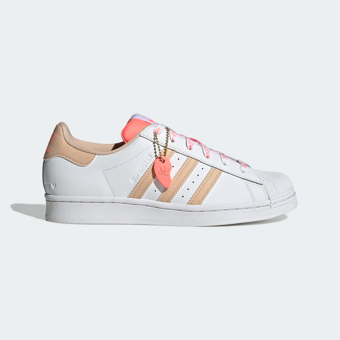 Adidas Women's Superstar Shoes - Cloud White / Halo Blush / Acid Red Just For Sports Adidas Women's Superstar Shoes - Cloud White / Halo Blush / Acid Red Just For Sports