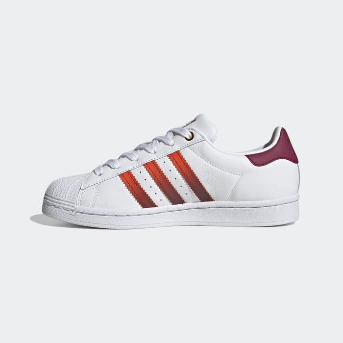 Adidas Women's Superstar x HER Studios Shoes - Cloud White / Power Berry / Gold Metallic Just For Sports