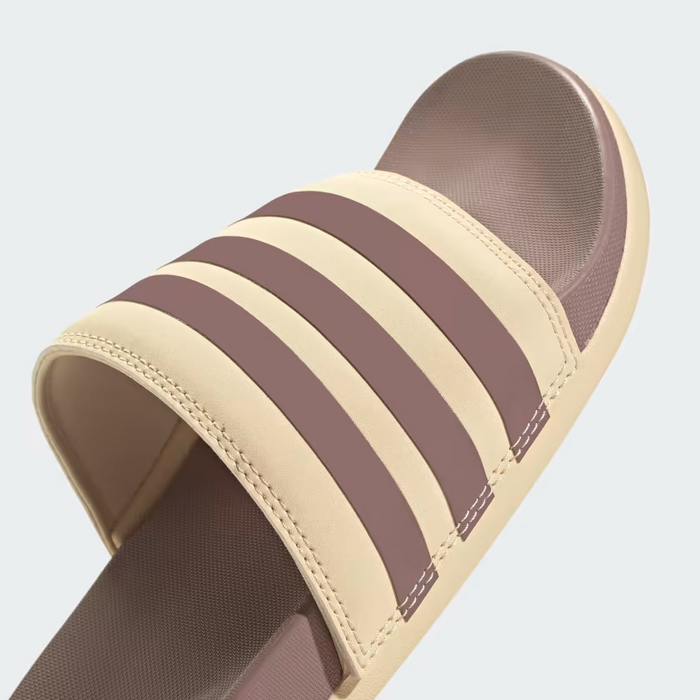 Adidas Women's Adilette Comfort Slides - Sand Strata / Purple
