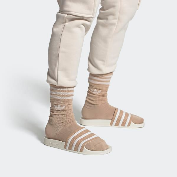 Adidas Men's Adilette Slides - Magic Beige / Cloud White / Off White