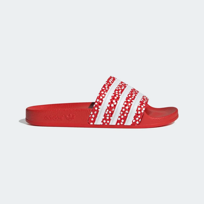 Adidas Women's Adilette Slides White / Red Just For Sports