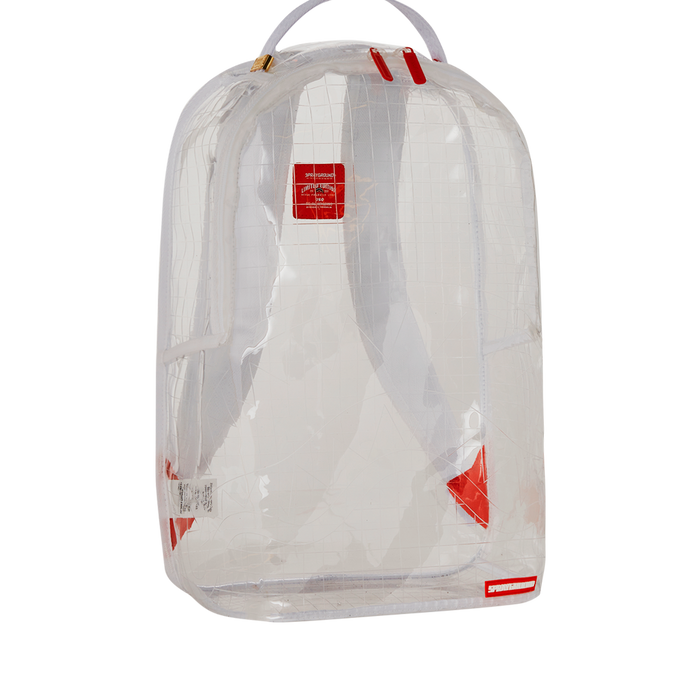 Sprayground Clear Vision Sharks in Paris Backpack - Transparent / Red / White