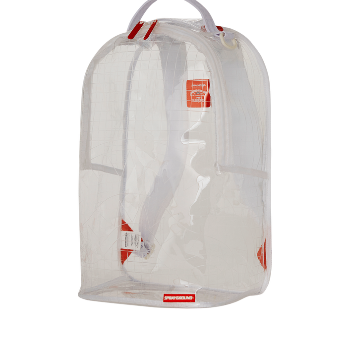 Sprayground Clear Vision Sharks in Paris Backpack - Transparent / Red / White