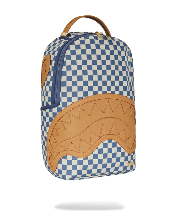 Sprayground Letter Checkers Backpack - Blue / Cream