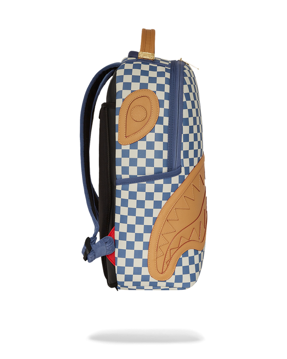 Sprayground Letter Checkers Backpack - Blue / Cream