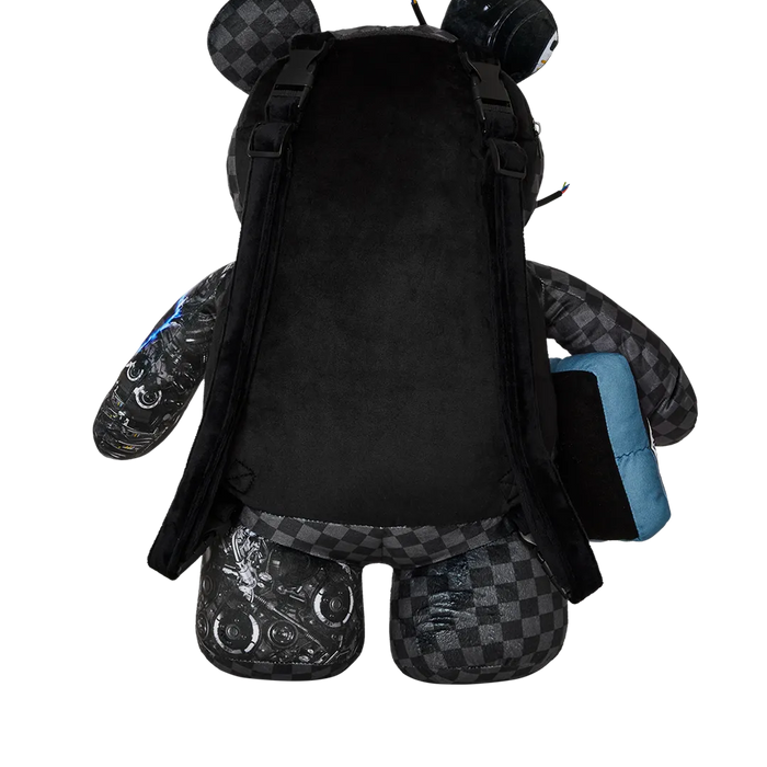 Sprayground Cyborg Bear Backpack - Grey / Black / Blue