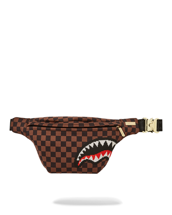 Sprayground KYOTOKNIT Sharks in Paris Savvy Crossbody Bag - Brown / Red