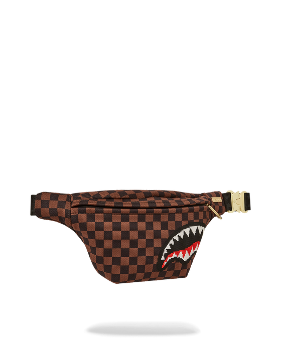 Sprayground KYOTOKNIT Sharks in Paris Savvy Crossbody Bag - Brown / Red