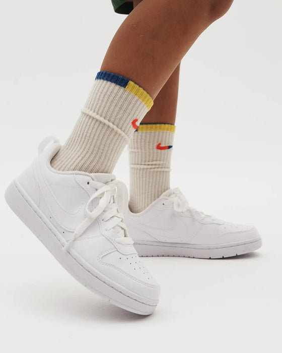 Nike Kids' Court Borough Low Recraft Shoes - White / White / White - Just For Sports