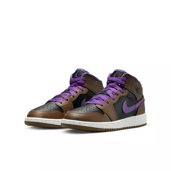 Nike Kid s Air Jordan 1 Mid Shoes Palomino Wild Berry Black Wh Just For Sports