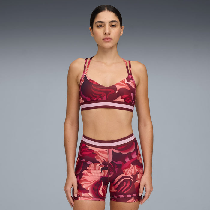 Puma Women's Floral Ribbon Strappy Bra - Ruby - Just For Sports