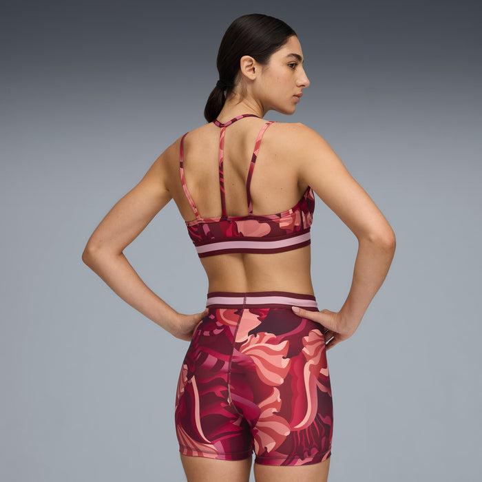 Puma Women's Floral Ribbon Strappy Bra - Ruby - Just For Sports