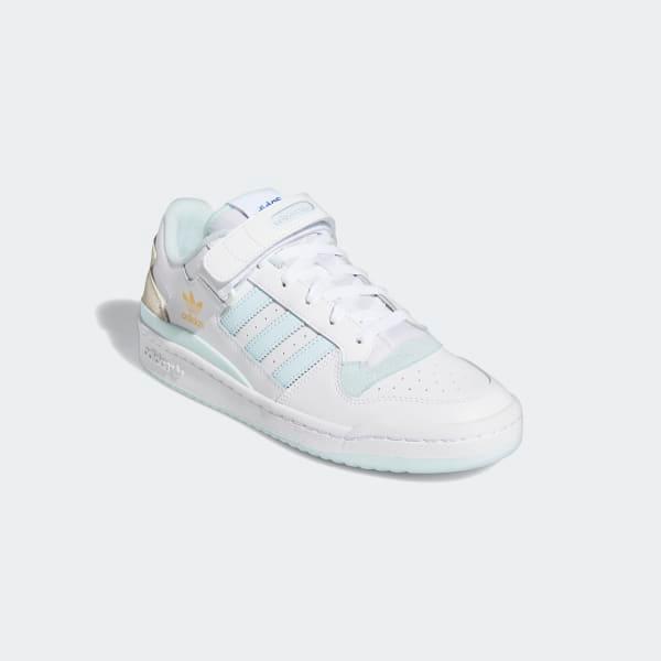 Adidas Men's Forum Low - White / Almost Blue / Chalk White Just For Sports Adidas Men's Forum Low - White / Almost Blue / Chalk White Just For Sports