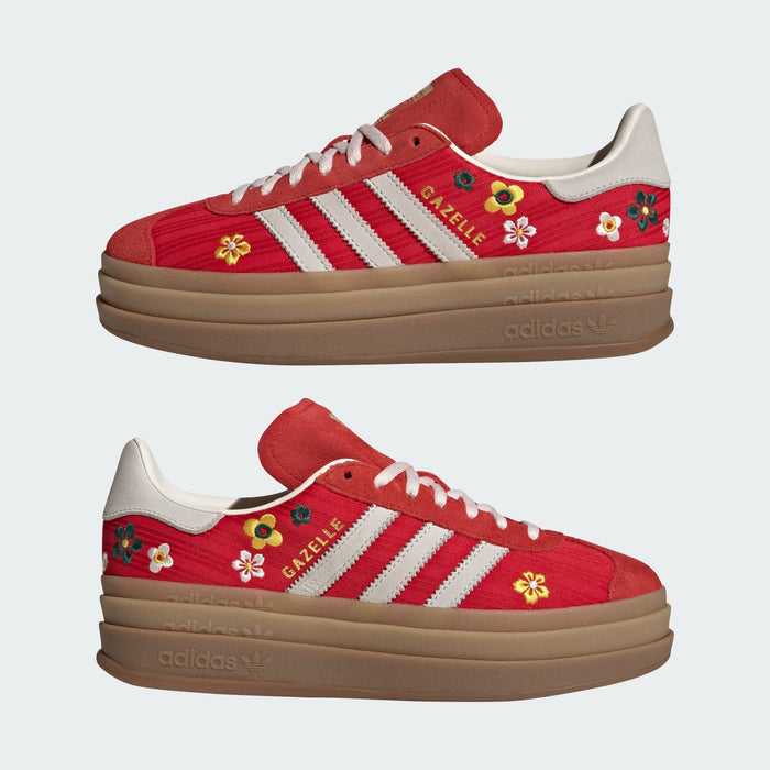 Adidas Women's Gazelle Bold Shoes - Better Scarlet / Off White / Eqt Yellow - Just For Sports
