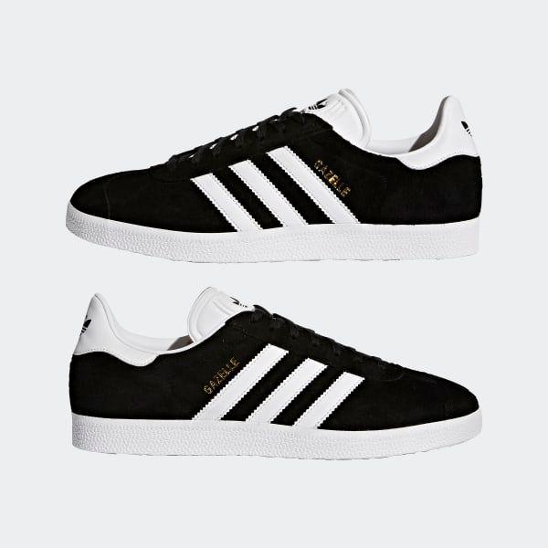 Adidas Men's Gazelle Shoes - Core Black / White / Gold Metallic Just For Sports Adidas Men's Gazelle Shoes - Core Black / White / Gold Metallic Just For Sports