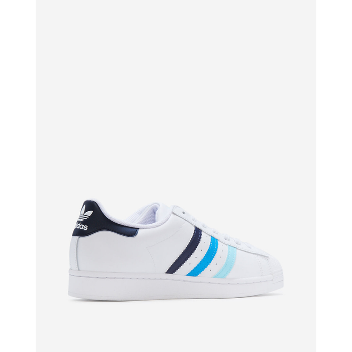 Adidas superstar white and blue on sale
