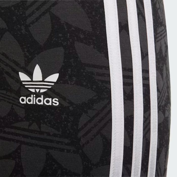 Adidas Kid's High Waisted Cycling Shorts - Carbon / Black / White