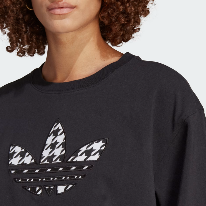 Adidas Women's Originals Houndstooth Trefoil Infill Tee - Black / White